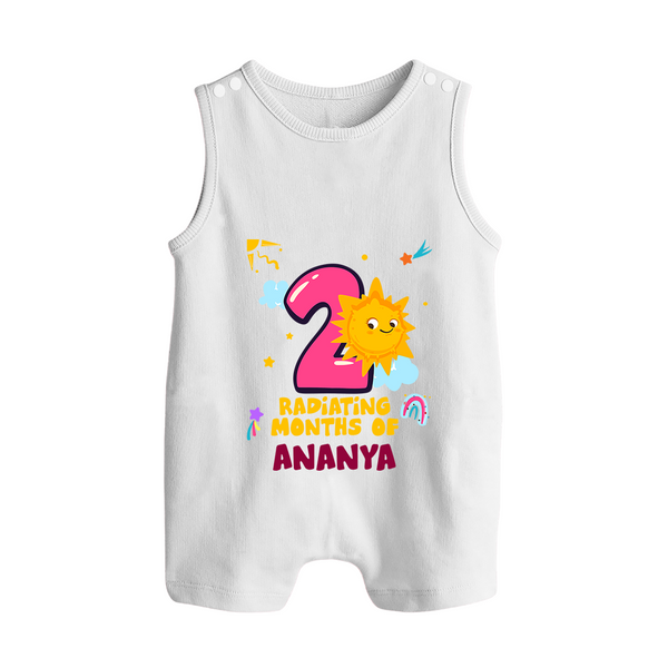 2nd Month Baby Outfit | Personalized Romper Suit/ Sleeveless Romper for Newborn | Milestone Gift Idea - WHITE - 0 - 5 Months Old (Chest 18")