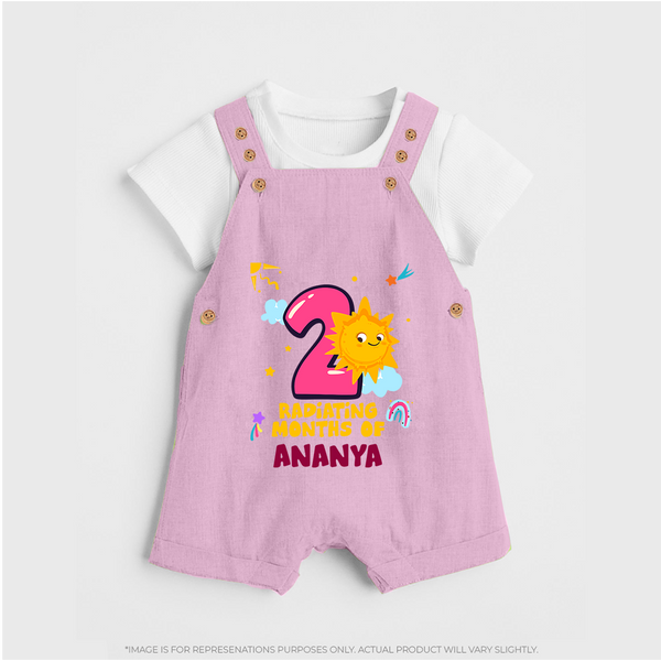 2nd Month Baby Outfit | Personalized Dungaree Set for Newborn | Milestone Gift Idea - BABY PINK - 0 - 5 Months Old (Chest 18")