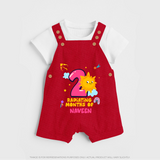 Mark Your BabyÕs 2-Month Celebration With Our Customized Baby Dungaree Set, Made For Joyful Celebrations - RED - 0 - 5 Months Old (Chest 18")