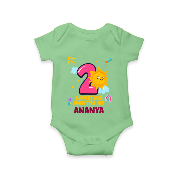 2nd Month Baby Outfit | Personalized Romper/Onesie for Newborn | Milestone Gift Idea - GREEN - New Born (Chest 14")