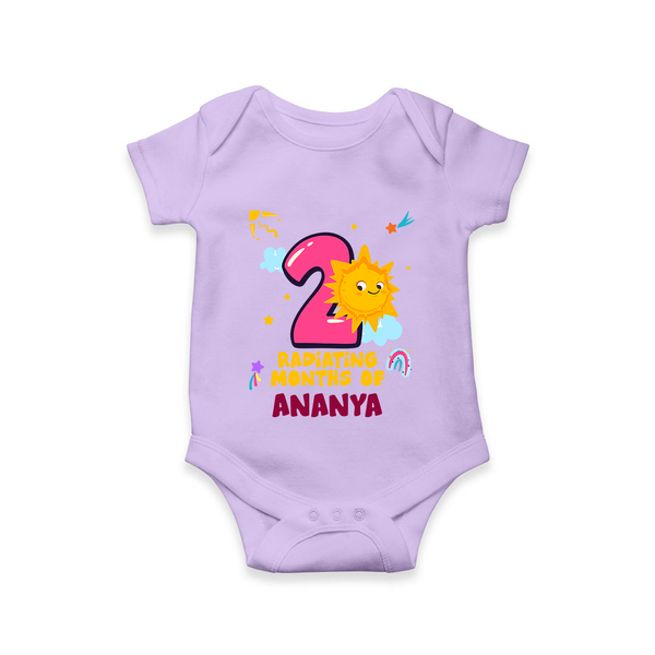 2nd Month Baby Outfit | Personalized Romper/Onesie for Newborn | Milestone Gift Idea - LILAC - New Born (Chest 14")