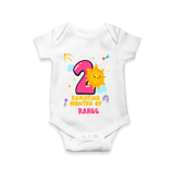 Celebrate The 2nd Month Birthday Custom Romper, Personalized with your Little one's name - WHITE - 0 - 3 Months Old (Chest 16")