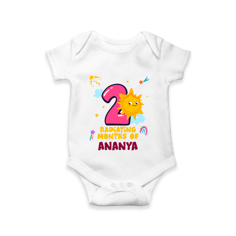 2nd Month Baby Outfit | Personalized Romper/Onesie for Newborn | Milestone Gift Idea - WHITE - New Born (Chest 14")