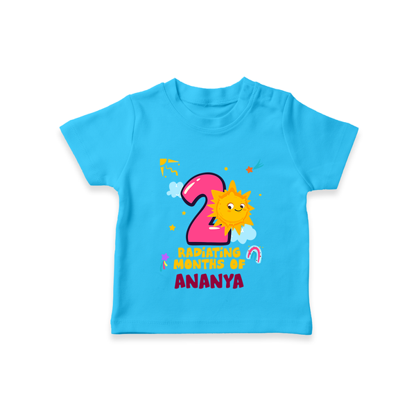 2nd Month Baby Outfit | Personalized T-Shirt for Newborn | Milestone Gift Idea - SKY BLUE - 0-5 Months Old (Chest 17")