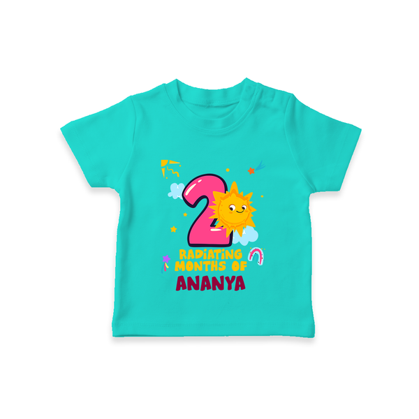2nd Month Baby Outfit | Personalized T-Shirt for Newborn | Milestone Gift Idea - TEAL - 0-5 Months Old (Chest 17")