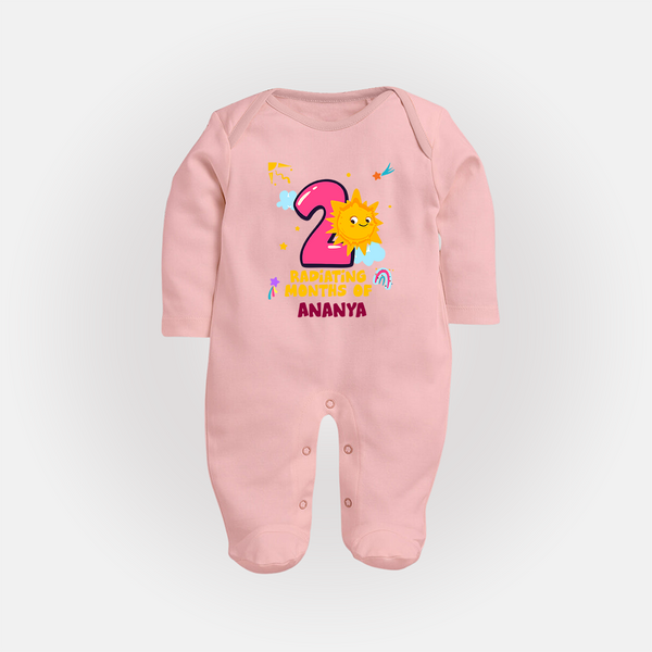 Mark Your BabyÕs 2-Month Celebration With Our Customized Baby Sleep Suit, Made For Joyful Celebrations - BABY PINK - New Born (Chest 7.5")