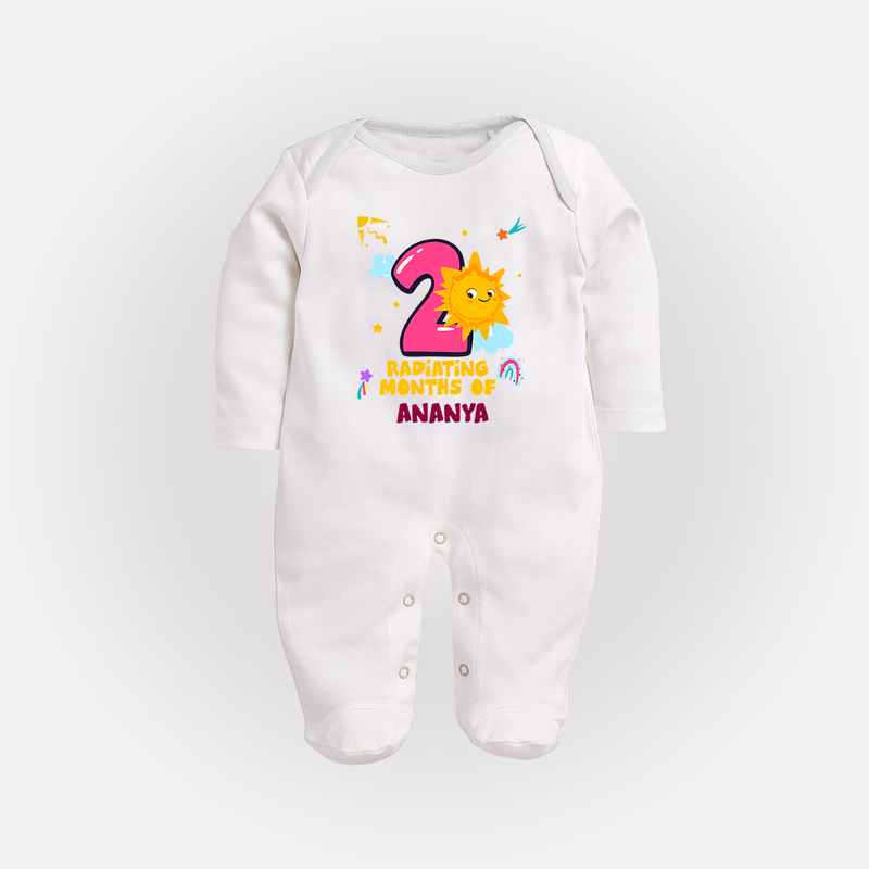 Mark Your BabyÕs 2-Month Celebration With Our Customized Baby Sleep Suit, Made For Joyful Celebrations - WHITE - New Born (Chest 7.5")