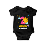 2nd Month Baby Outfit | Personalized Romper/Onesie for Newborn | Milestone Gift Idea - BLACK - New Born (Chest 14")