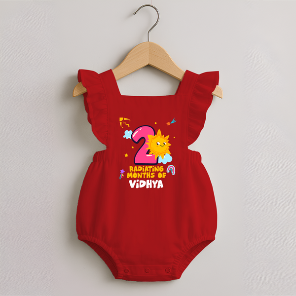 2nd Month Baby Outfit | Personalized Romper Frock for Newborn | Milestone Gift Idea - RED - 0 - 3 Months Old (Chest 19")