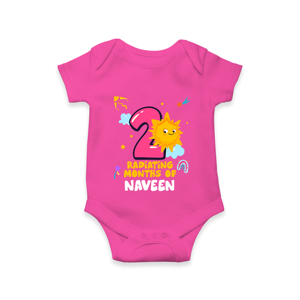 2nd Month Baby Outfit | Personalized Romper/Onesie for Newborn | Milestone Gift Idea - HOT PINK - New Born (Chest 14")