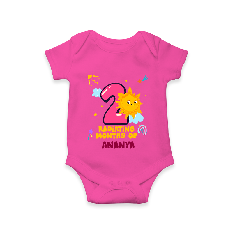 Mark Your BabyÕs 2-Month Celebration With Our Customized Baby Romper, Made For Joyful Celebrations - HOT PINK - 0 - 3 Months Old (Chest 16")