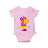 Celebrate The 2nd Month Birthday Custom Romper, Personalized with your Little one's name - PINK - 0 - 3 Months Old (Chest 16")