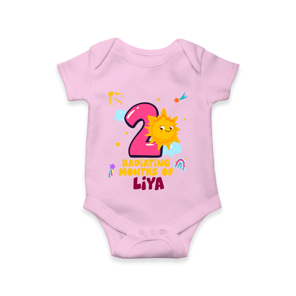Celebrate The 2nd Month Birthday Custom Romper, Personalized with your Little one's name - PINK - 0 - 3 Months Old (Chest 16")