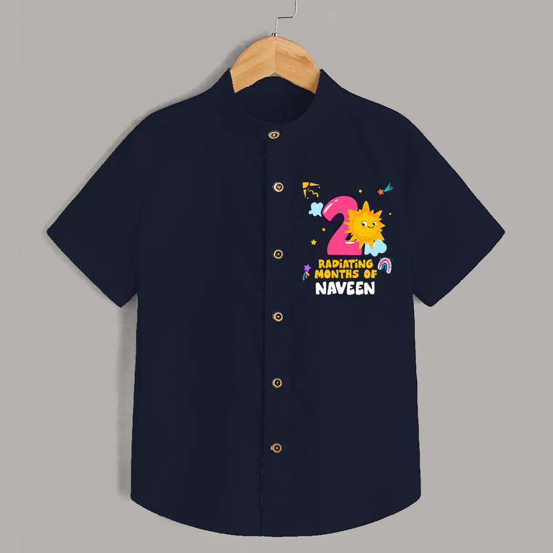 2nd Month Baby Outfit | Personalized Shirt for Newborn | Milestone Gift Idea - NAVY BLUE - 0 - 6 Months Old (Chest 23")
