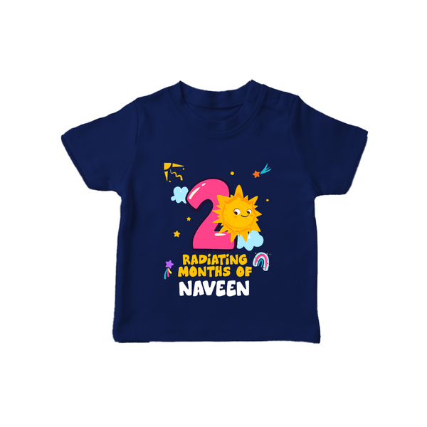 2nd Month Baby Outfit | Personalized T-Shirt for Newborn | Milestone Gift Idea - NAVY BLUE - 0-5 Months Old (Chest 17")