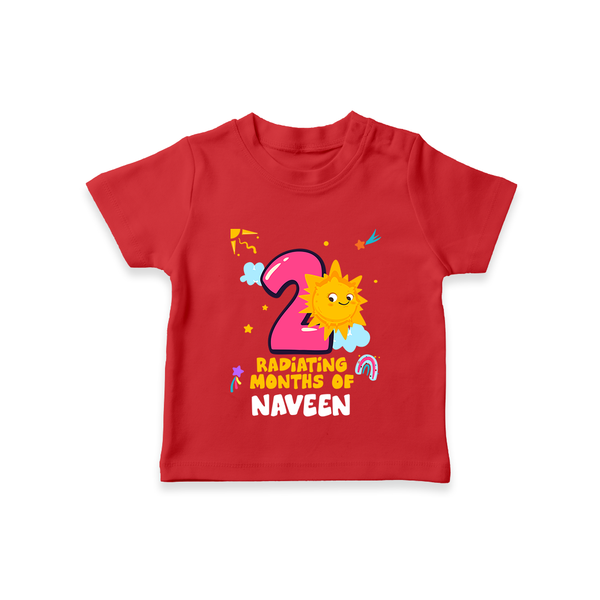 2nd Month Baby Outfit | Personalized T-Shirt for Newborn | Milestone Gift Idea - RED - 0-5 Months Old (Chest 17")