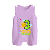 3rd Month Baby Outfit | Personalized Romper Suit/ Sleeveless Romper for Newborn | Milestone Gift Idea - LILAC - 0 - 5 Months Old (Chest 18")