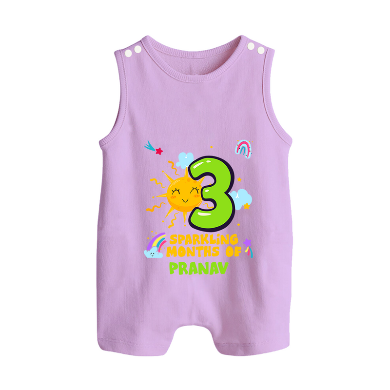 Mark Your BabyÕs 3-Month Celebration With Our Customized Baby Romper Suit, Made For Joyful Celebrations - LILAC - 0 - 5 Months Old (Chest 18")