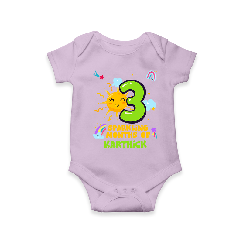 Celebrate The 3rd Month Birthday Custom Romper, Personalized with your Little one's name