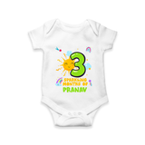 3rd Month Baby Outfit | Personalized Romper/Onesie for Newborn | Milestone Gift Idea - WHITE - New Born (Chest 14")