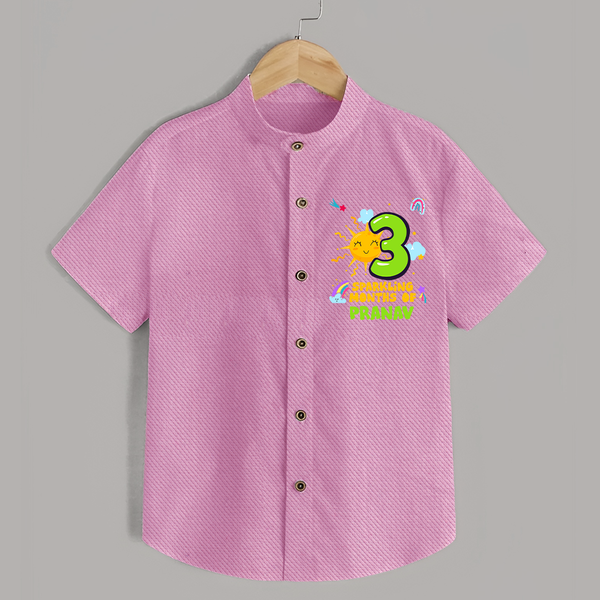 3rd Month Baby Outfit | Personalized Shirt for Newborn | Milestone Gift Idea - BABY PINK - 0 - 6 Months Old (Chest 23")