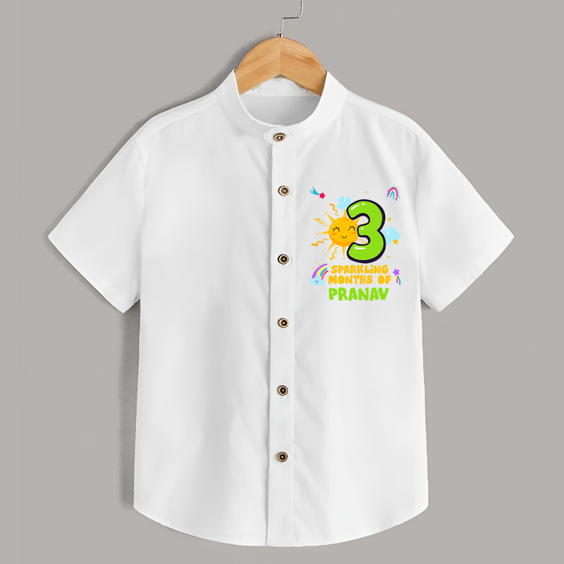 3rd Month Baby Outfit | Personalized Shirt for Newborn | Milestone Gift Idea - WHITE - 0 - 6 Months Old (Chest 23")