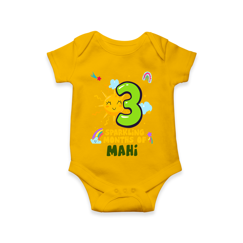 Celebrate The 3rd Month Birthday Custom Romper, Personalized with your Little one's name