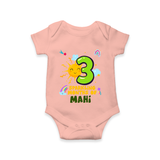 Celebrate The 3rd Month Birthday Custom Romper, Personalized with your Little one's name - PEACH - 0 - 3 Months Old (Chest 16")