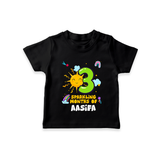 3rd Month Baby Outfit | Personalized T-Shirt for Newborn | Milestone Gift Idea - BLACK - 0-5 Months Old (Chest 17")