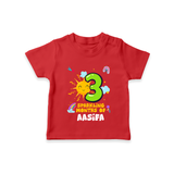 3rd Month Baby Outfit | Personalized T-Shirt for Newborn | Milestone Gift Idea - RED - 0-5 Months Old (Chest 17")