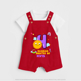 Mark Your BabyÕs 4-Month Celebration With Our Customized Baby Dungaree Set, Made For Joyful Celebrations - RED - 0 - 5 Months Old (Chest 18")