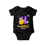 Mark Your BabyÕs 4-Month Celebration With Our Customized Baby Romper, Made For Joyful Celebrations - BLACK - 0 - 3 Months Old (Chest 16")