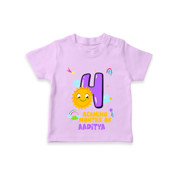 Celebrate The 4th Month Birthday with Personalized T-Shirt - LILAC - 0 - 5 Months Old (Chest 17")