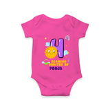 Mark Your BabyÕs 4-Month Celebration With Our Customized Baby Romper, Made For Joyful Celebrations - HOT PINK - 0 - 3 Months Old (Chest 16")