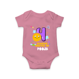4th Month Baby Outfit | Personalized Romper/Onesie for Newborn | Milestone Gift Idea - ONION - New Born (Chest 14")