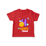 4th Month Baby Outfit | Personalized T-Shirt for Newborn | Milestone Gift Idea - RED - 0-5 Months Old (Chest 17")