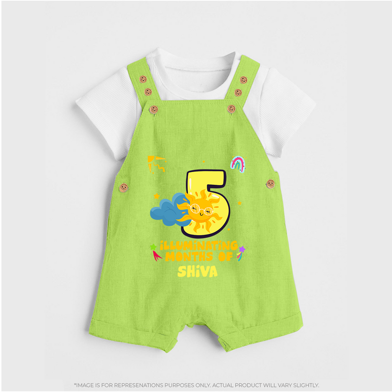 Mark Your BabyÕs 5-Month Celebration With Our Customized Baby Dungaree Set, Made For Joyful Celebrations - GREEN - 0 - 5 Months Old (Chest 18")