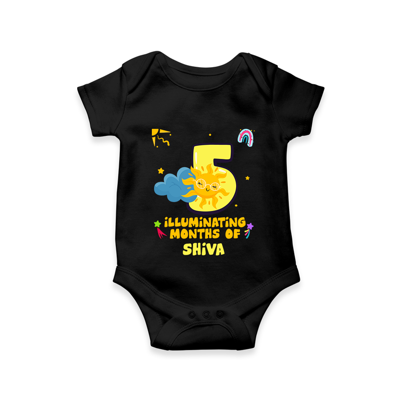 Mark Your BabyÕs 5-Month Celebration With Our Customized Baby Romper, Made For Joyful Celebrations - BLACK - 0 - 3 Months Old (Chest 16")