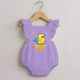 5th Month Baby Outfit | Personalized Romper Frock for Newborn | Milestone Gift Idea - LILAC - 0 - 3 Months Old (Chest 19")