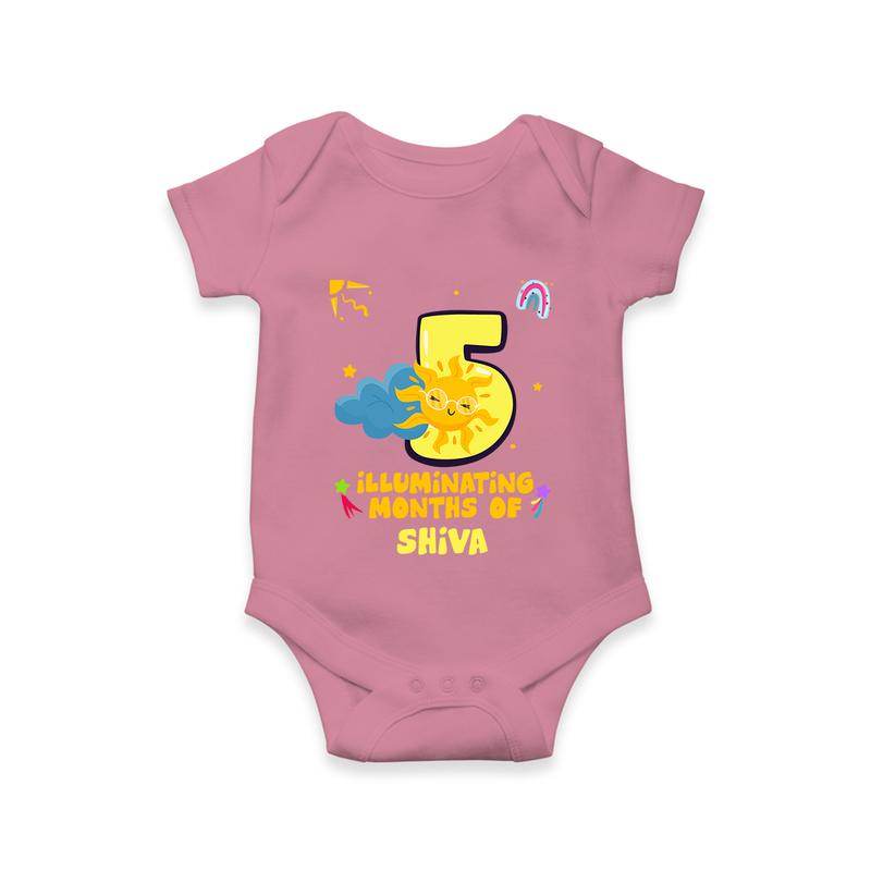 Mark Your BabyÕs 5-Month Celebration With Our Customized Baby Romper, Made For Joyful Celebrations - ONION - 0 - 3 Months Old (Chest 16")