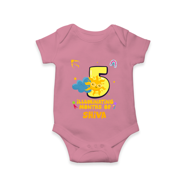 5th Month Baby Outfit | Personalized Romper/Onesie for Newborn | Milestone Gift Idea - ONION - New Born (Chest 14")