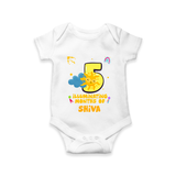 5th Month Baby Outfit | Personalized Romper/Onesie for Newborn | Milestone Gift Idea - WHITE - New Born (Chest 14")