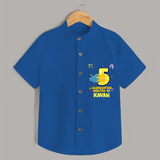 Celebrate The 5th Month Birthday Custom Shirt, Personalized with your Little one's name - COBALT BLUE - 0 - 6 Months Old (Chest 21")