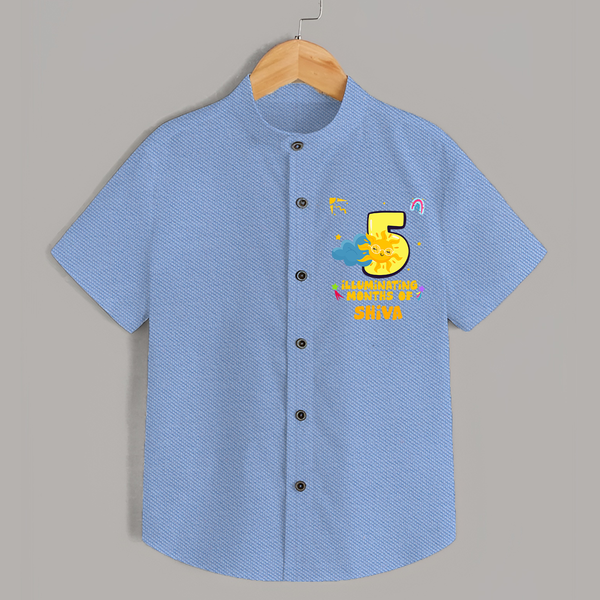 5th Month Baby Outfit | Personalized Shirt for Newborn | Milestone Gift Idea - SKY BLUE - 0 - 6 Months Old (Chest 23")