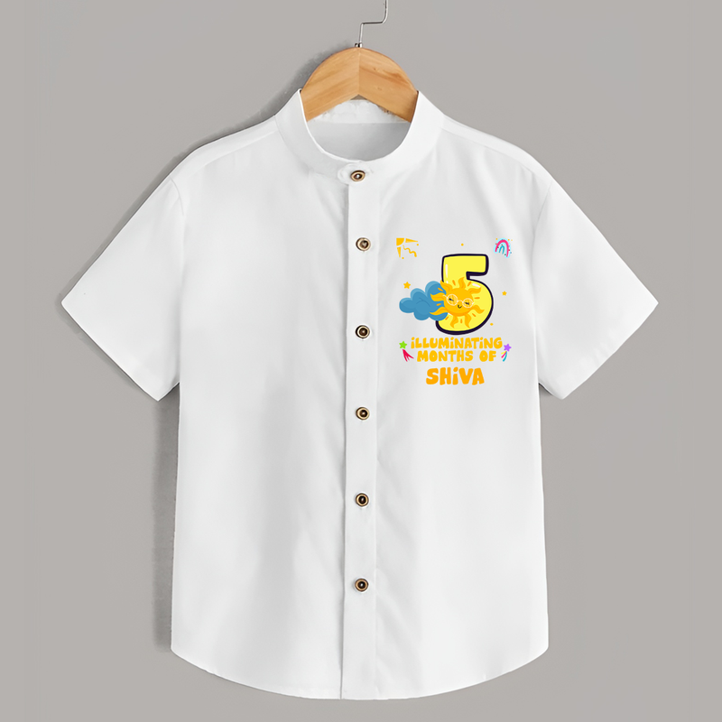 5th Month Baby Outfit | Personalized Shirt for Newborn | Milestone Gift Idea - WHITE - 0 - 6 Months Old (Chest 23")