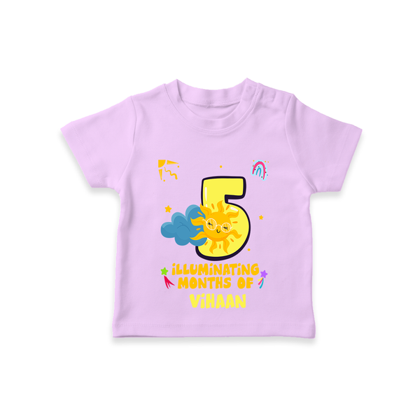 Celebrate The 5th Month Birthday with Personalized T-Shirt - LILAC - 0 - 5 Months Old (Chest 17")