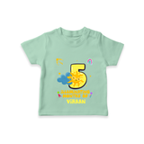 Celebrate The 5th Month Birthday with Personalized T-Shirt - MINT GREEN - 0 - 5 Months Old (Chest 17")