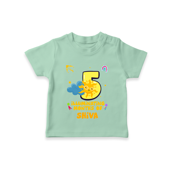 5th Month Baby Outfit | Personalized T-Shirt for Newborn | Milestone Gift Idea - MINT GREEN - 0-5 Months Old (Chest 17")