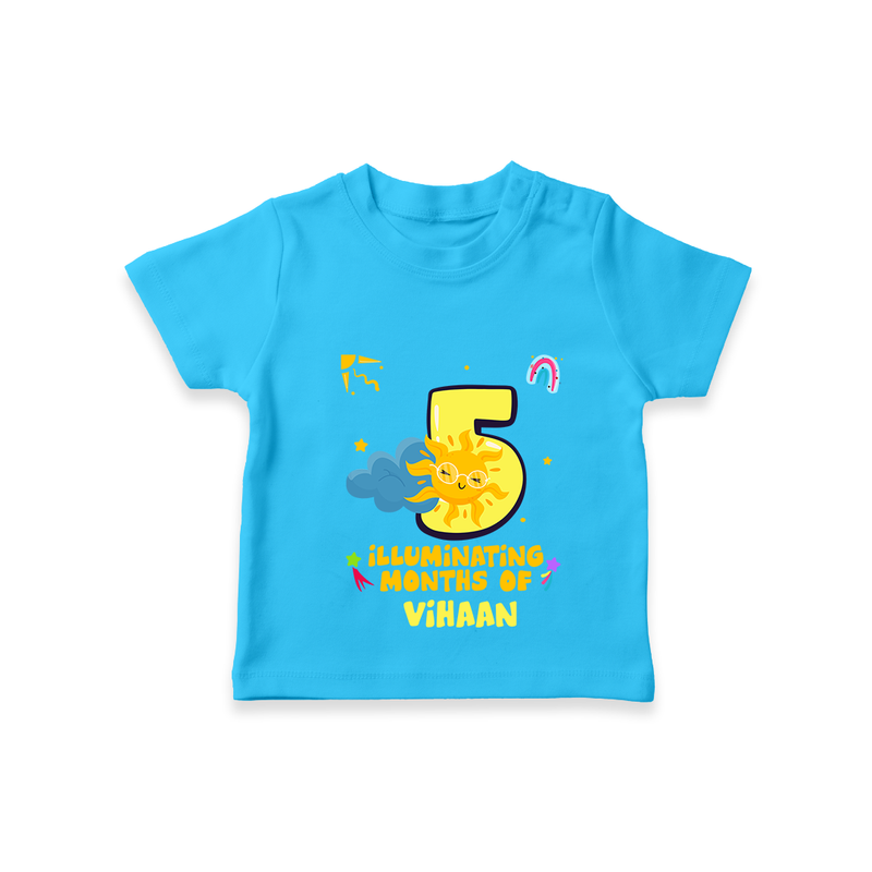 Celebrate The 5th Month Birthday with Personalized T-Shirt - SKY BLUE - 0 - 5 Months Old (Chest 17")
