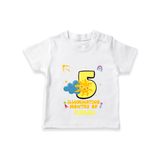 Celebrate The 5th Month Birthday with Personalized T-Shirt - WHITE - 0 - 5 Months Old (Chest 17")